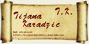 Tijana Karadžić vizit kartica
